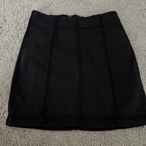 Free People Modern Femme Black Denim Boho Festival Skirt Size 4